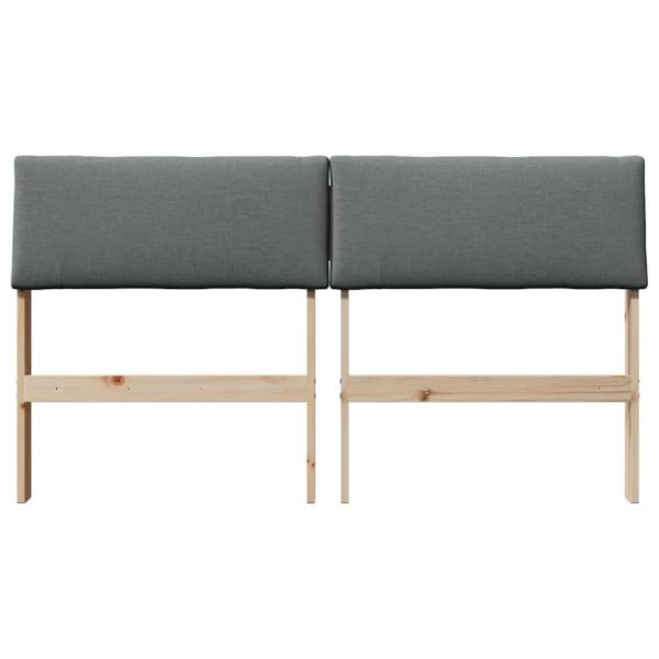 Gepolstertes Kopfteil Dunkelgrau 135 cm Massives Kiefernholz