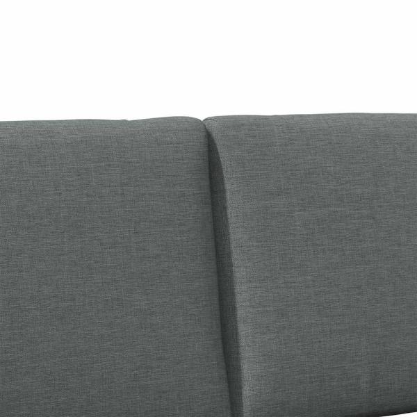 Gepolstertes Kopfteil Dunkelgrau 135 cm Massives Kiefernholz