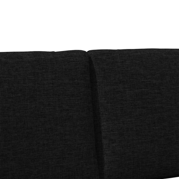 Gepolstertes Kopfteil Schwarz 135 cm Massives Kiefernholz
