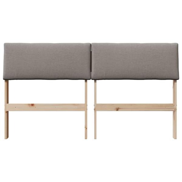 Gepolstertes Kopfteil Taupe 135 cm Massives Kiefernholz