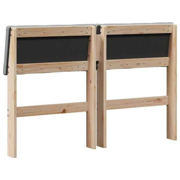 Gepolstertes Kopfteil Hellgrau 120 cm Massives Kiefernholz