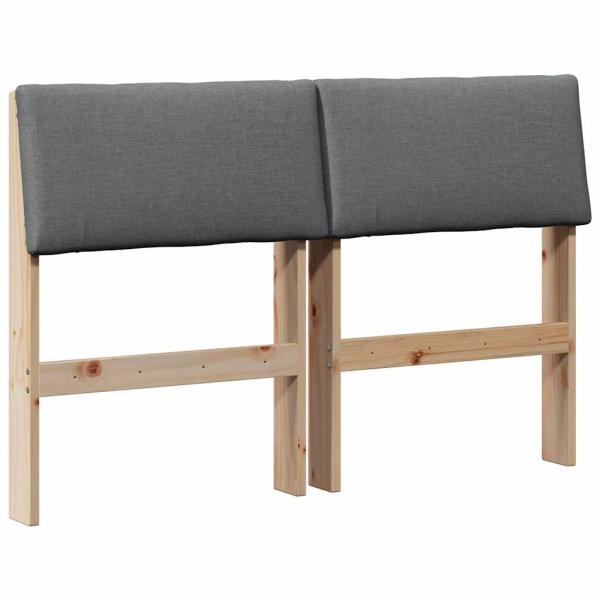 Gepolstertes Kopfteil Dunkelgrau 120 cm Massives Kiefernholz