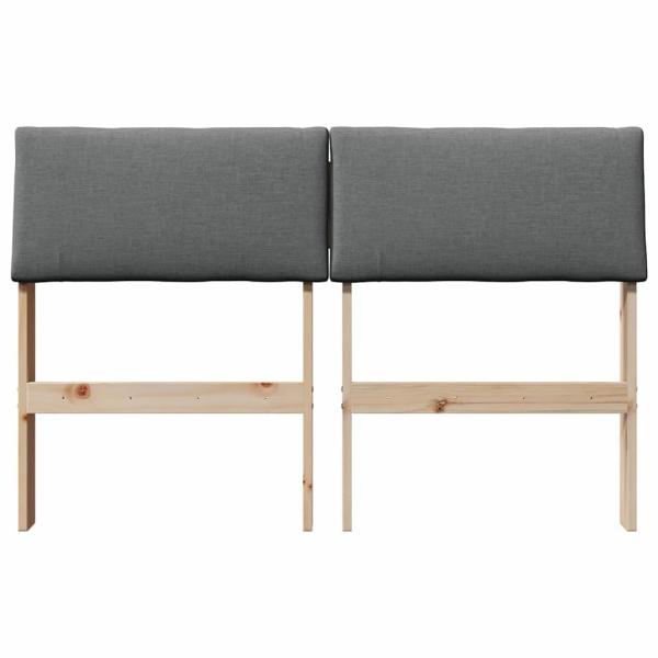 Gepolstertes Kopfteil Dunkelgrau 120 cm Massives Kiefernholz