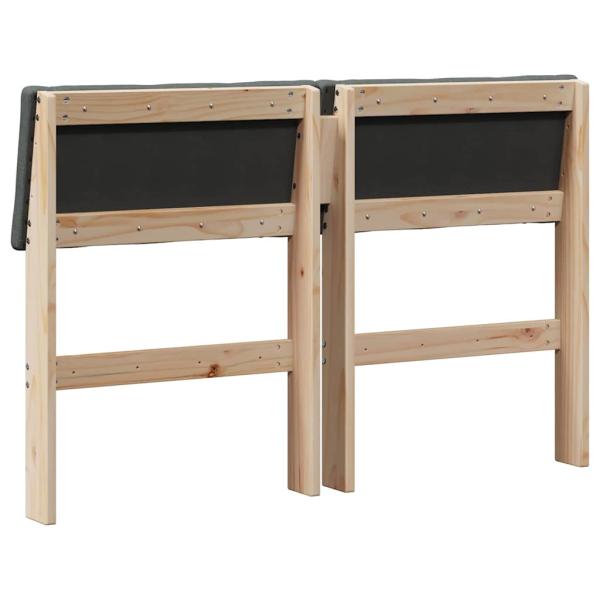 Gepolstertes Kopfteil Dunkelgrau 120 cm Massives Kiefernholz