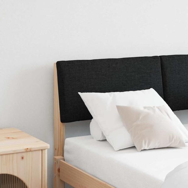 ARDEBO.de - Gepolstertes Kopfteil Schwarz 120 cm Massives Kiefernholz