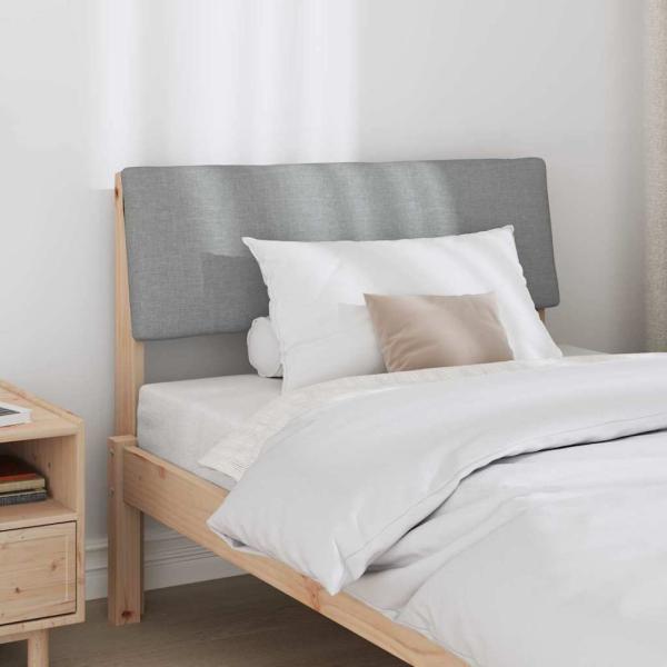 Gepolstertes Kopfteil Hellgrau 100 cm Massives Kiefernholz