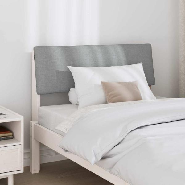 Gepolstertes Kopfteil Hellgrau 100 cm Massives Kiefernholz