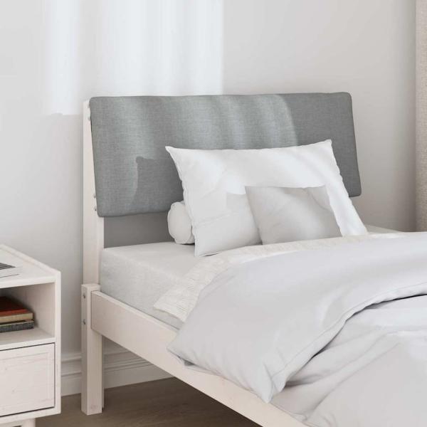 Gepolstertes Kopfteil Hellgrau 75 cm Massives Kiefernholz