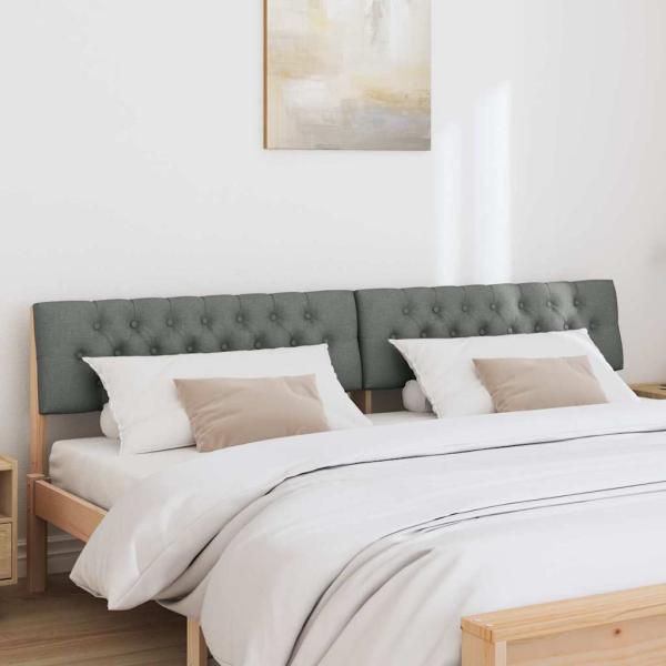 Gepolstertes Kopfteil Dunkelgrau 200 cm Massives Kiefernholz