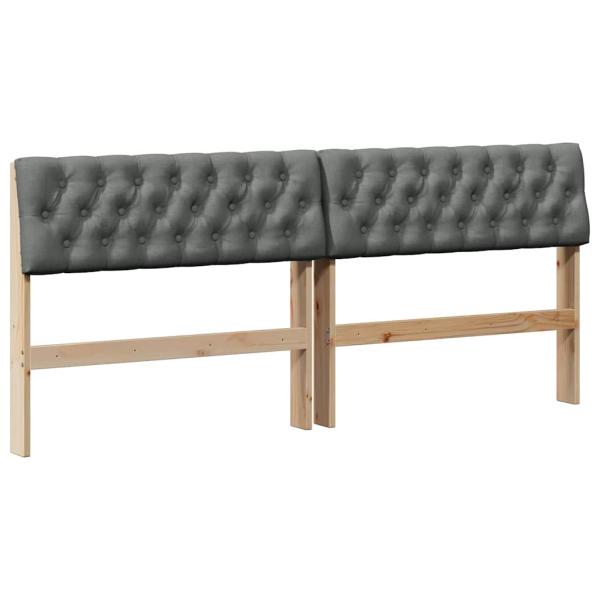 Gepolstertes Kopfteil Dunkelgrau 180 cm Massives Kiefernholz