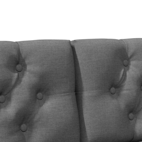 Gepolstertes Kopfteil Dunkelgrau 180 cm Massives Kiefernholz