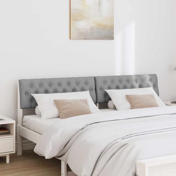 Gepolstertes Kopfteil Hellgrau 180 cm Massives Kiefernholz