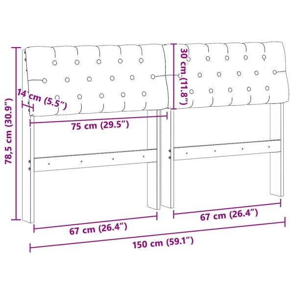 Gepolstertes Kopfteil Taupe 150 cm Massives Kiefernholz