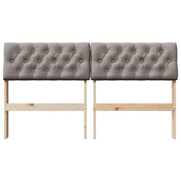 Gepolstertes Kopfteil Taupe 150 cm Massives Kiefernholz