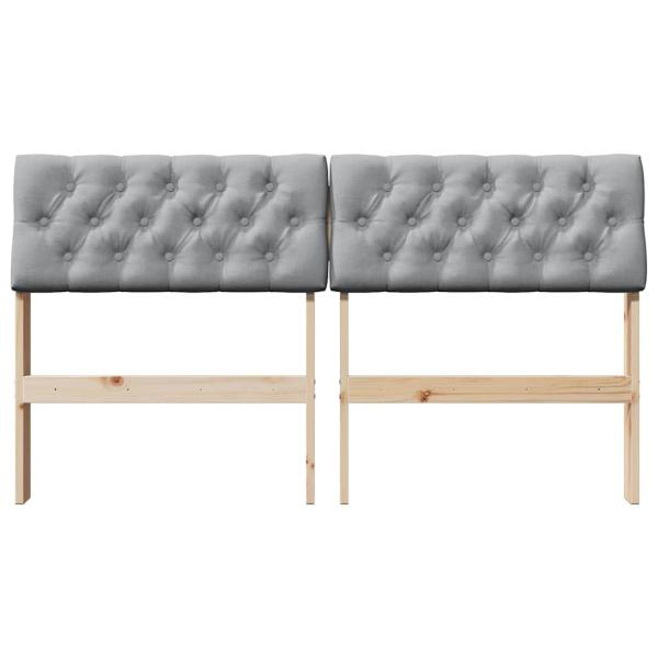 Gepolstertes Kopfteil Hellgrau 140 cm Massives Kiefernholz