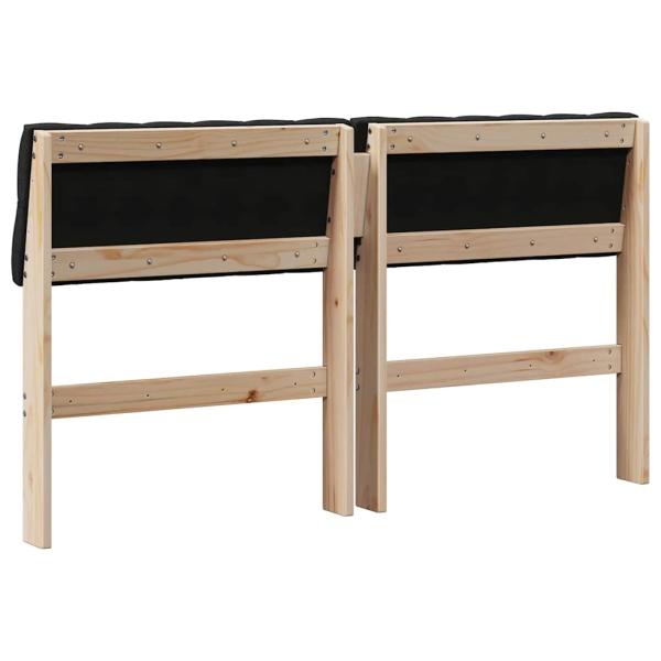 Gepolstertes Kopfteil Schwarz 140 cm Massives Kiefernholz