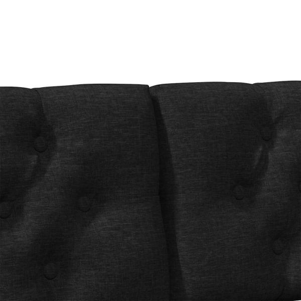 Gepolstertes Kopfteil Schwarz 140 cm Massives Kiefernholz