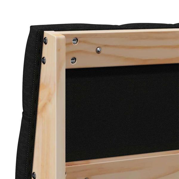 Gepolstertes Kopfteil Schwarz 140 cm Massives Kiefernholz