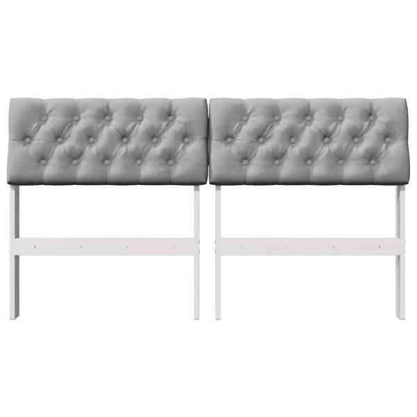 Gepolstertes Kopfteil Hellgrau 140 cm Massives Kiefernholz