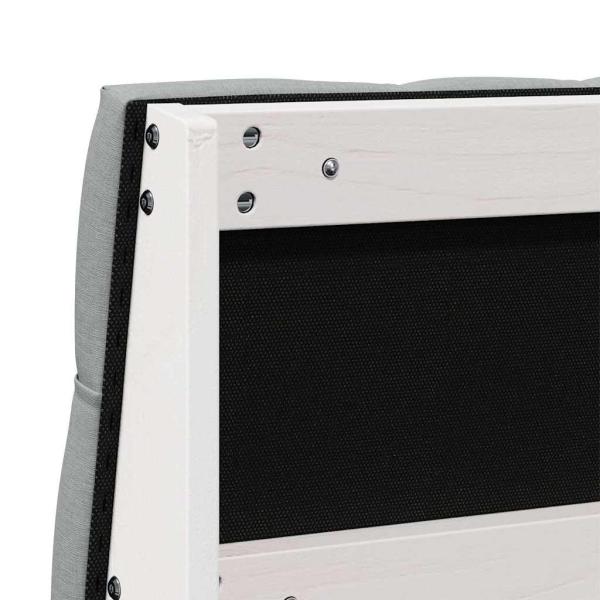 Gepolstertes Kopfteil Hellgrau 140 cm Massives Kiefernholz