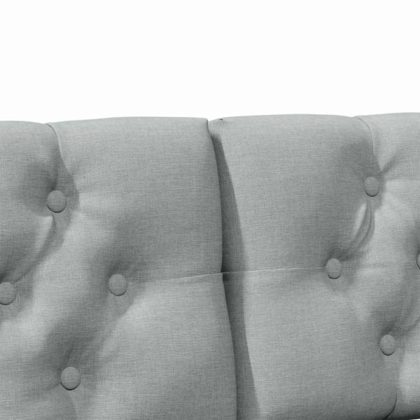 Gepolstertes Kopfteil Hellgrau 135 cm Massives Kiefernholz