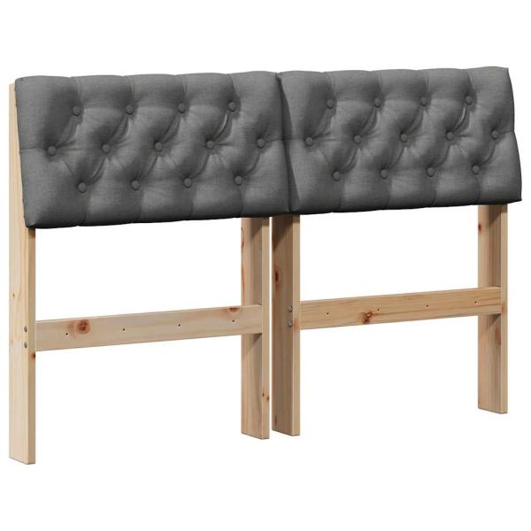 Gepolstertes Kopfteil Dunkelgrau 120 cm Massives Kiefernholz