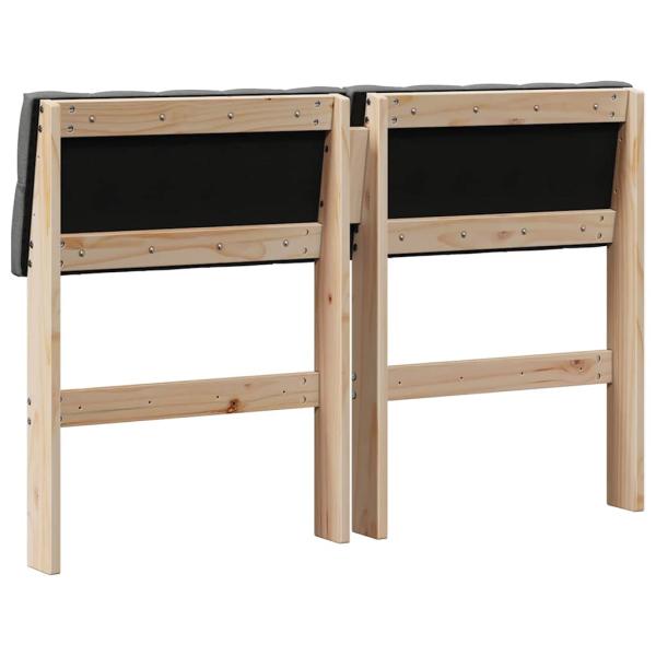 Gepolstertes Kopfteil Dunkelgrau 120 cm Massives Kiefernholz