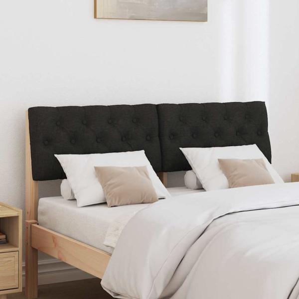 Gepolstertes Kopfteil Schwarz 120 cm Massives Kiefernholz