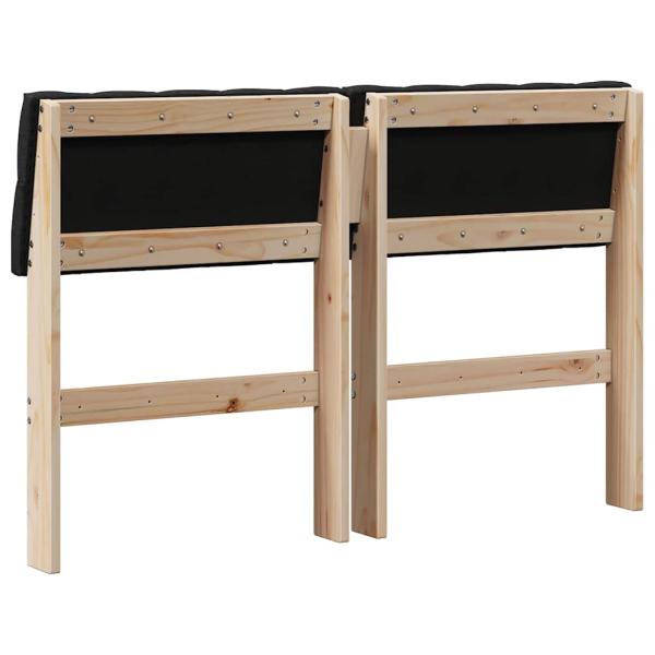 Gepolstertes Kopfteil Schwarz 120 cm Massives Kiefernholz