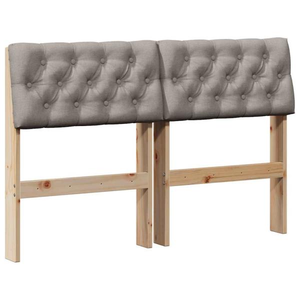 Gepolstertes Kopfteil Taupe 120 cm Massives Kiefernholz