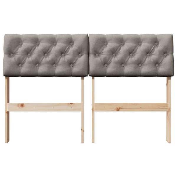 Gepolstertes Kopfteil Taupe 120 cm Massives Kiefernholz