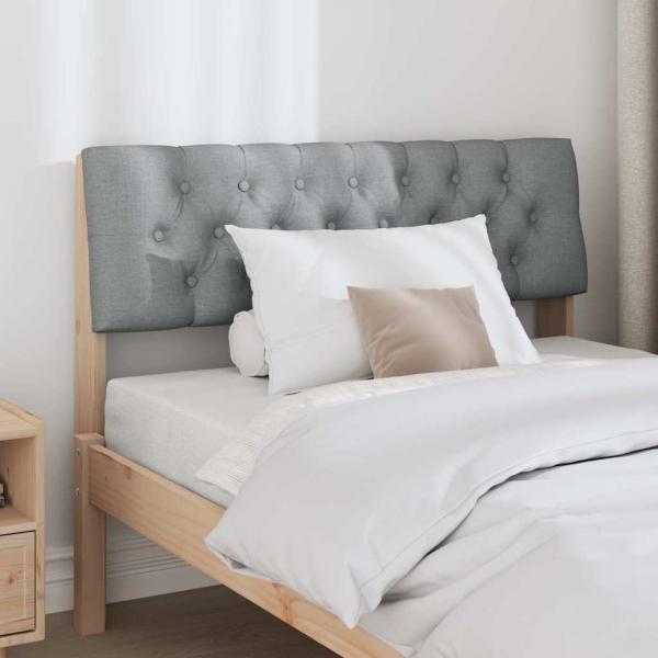 Gepolstertes Kopfteil Hellgrau 100 cm Massives Kiefernholz