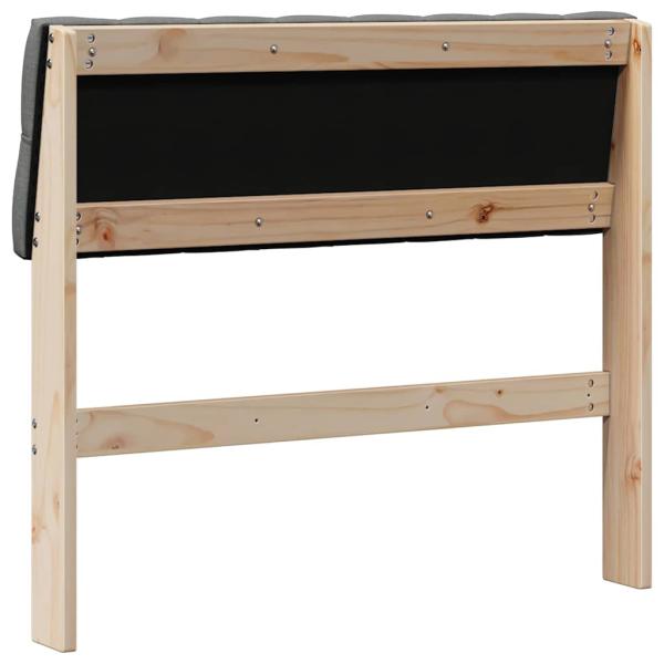 Gepolstertes Kopfteil Dunkelgrau 90 cm Massives Kiefernholz