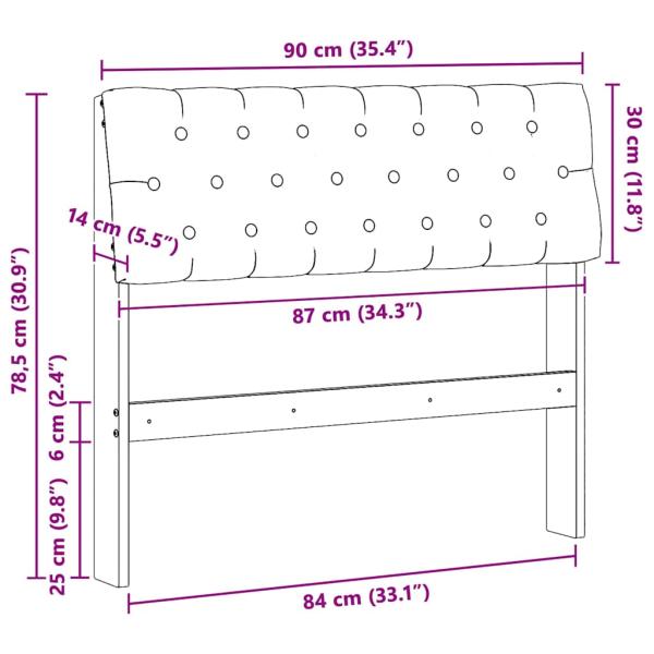 Gepolstertes Kopfteil Schwarz 90 cm Massives Kiefernholz