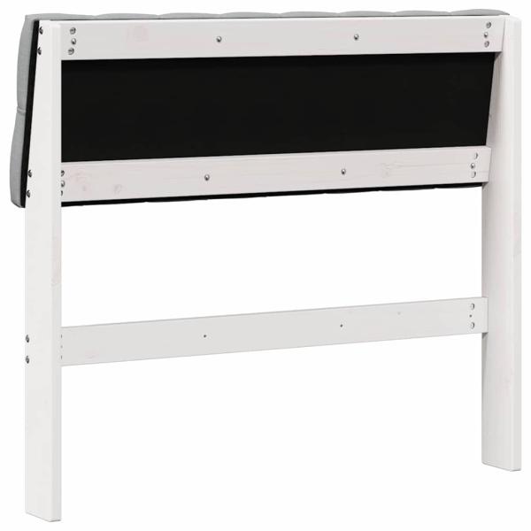 Gepolstertes Kopfteil Hellgrau 90 cm Massives Kiefernholz