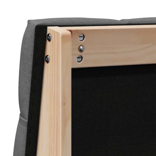 Gepolstertes Kopfteil Dunkelgrau 80 cm Massives Kiefernholz
