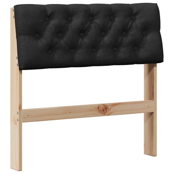Gepolstertes Kopfteil Schwarz 75 cm Massives Kiefernholz