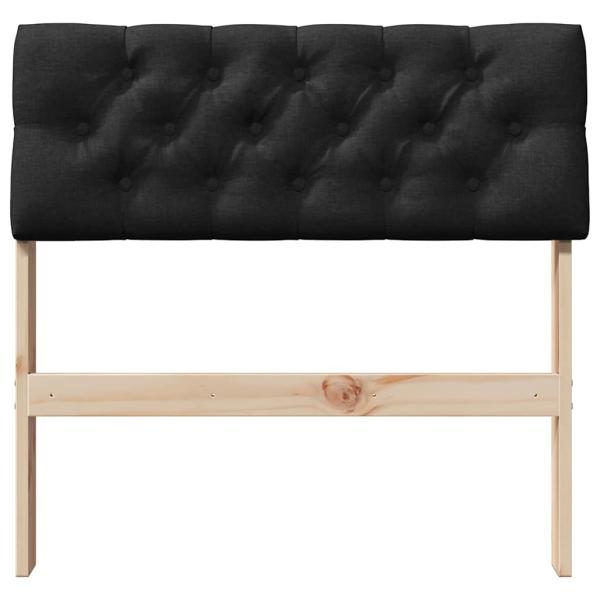 Gepolstertes Kopfteil Schwarz 75 cm Massives Kiefernholz