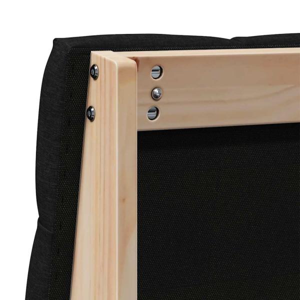 Gepolstertes Kopfteil Schwarz 75 cm Massives Kiefernholz