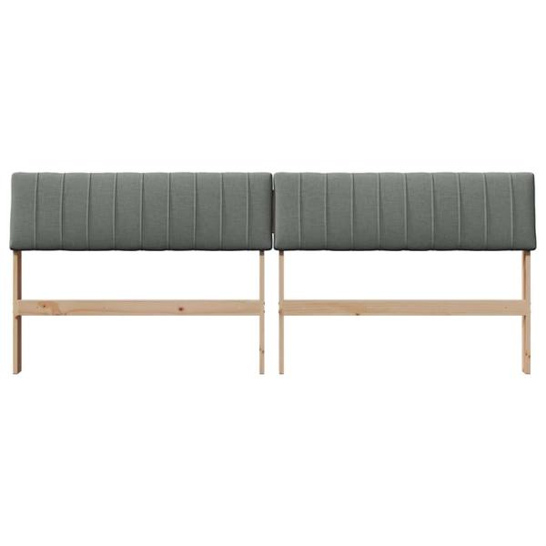 Gepolstertes Kopfteil Dunkelgrau 200 cm Massives Kiefernholz