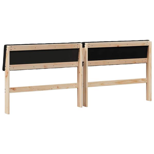 Gepolstertes Kopfteil Schwarz 200 cm Massives Kiefernholz