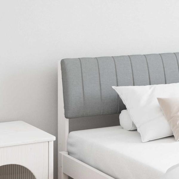 ARDEBO.de - Gepolstertes Kopfteil Hellgrau 200 cm Massives Kiefernholz