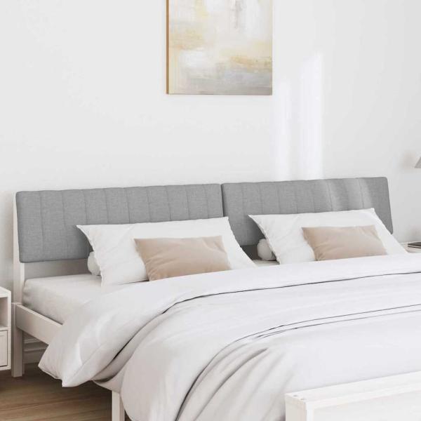 Gepolstertes Kopfteil Hellgrau 200 cm Massives Kiefernholz