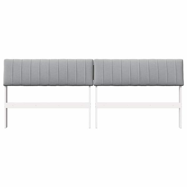 Gepolstertes Kopfteil Hellgrau 200 cm Massives Kiefernholz