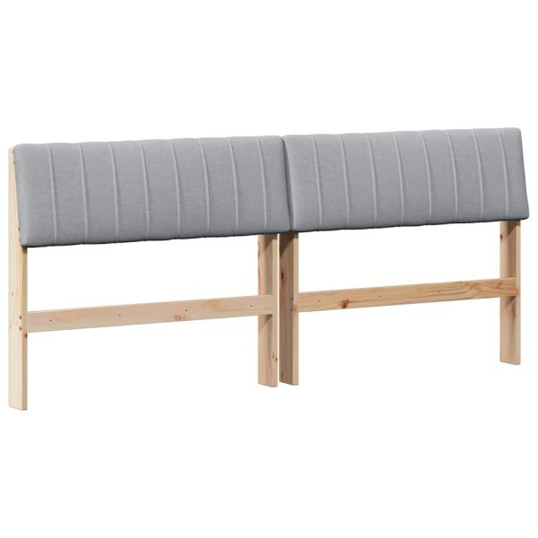 Gepolstertes Kopfteil Hellgrau 180 cm Massives Kiefernholz