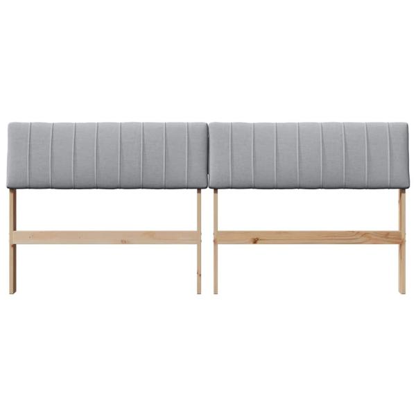 Gepolstertes Kopfteil Hellgrau 180 cm Massives Kiefernholz