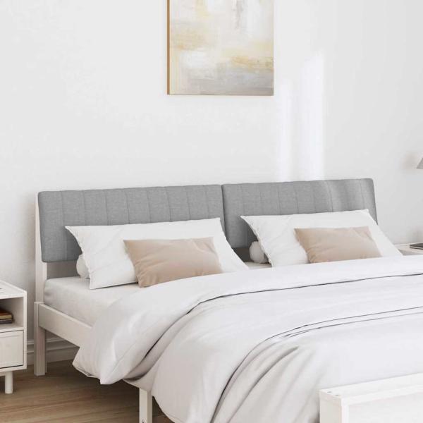 Gepolstertes Kopfteil Hellgrau 180 cm Massives Kiefernholz