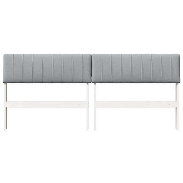 Gepolstertes Kopfteil Hellgrau 180 cm Massives Kiefernholz