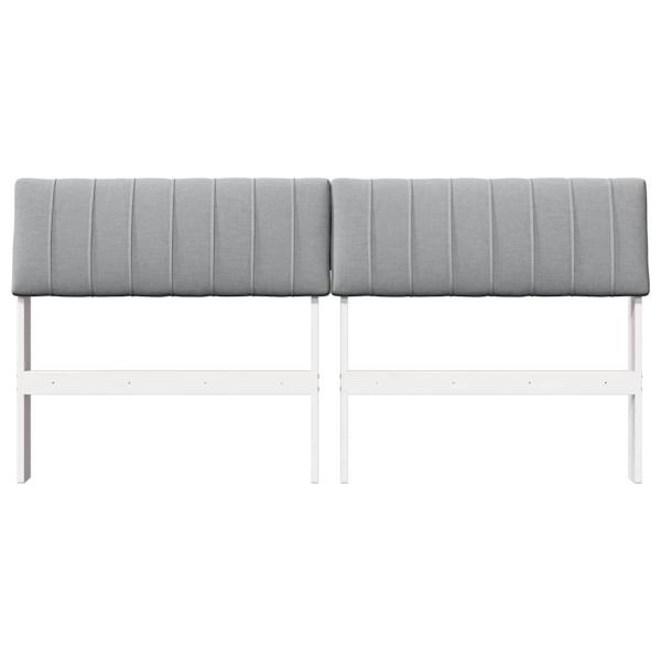 Gepolstertes Kopfteil Hellgrau 160 cm Massives Kiefernholz