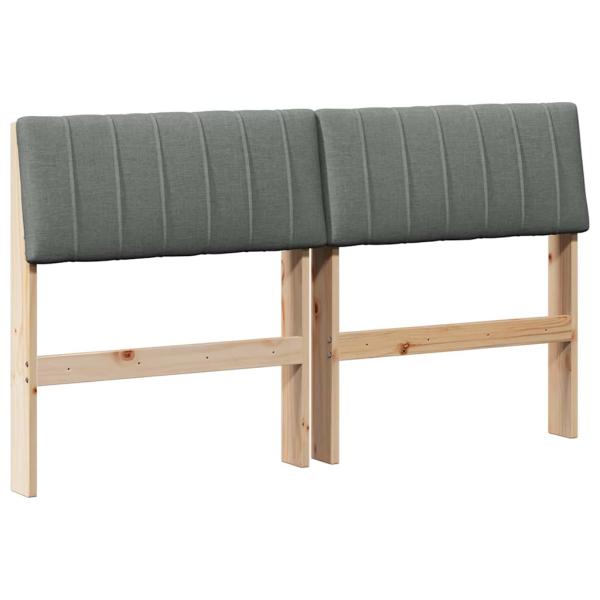 Gepolstertes Kopfteil Dunkelgrau 140 cm Massives Kiefernholz